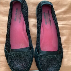 Skechers Memory Foam Slip-On Women's Flats Black US Size 7.5